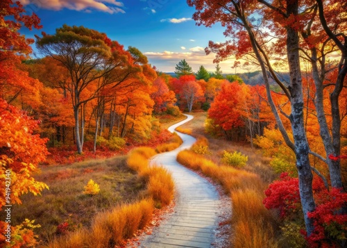 TawnyTrailCapeCod: Burnt orange, autumnal foliage, winding trails