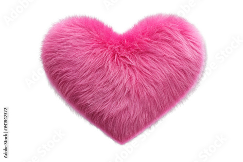 Furry pink heart sticker png