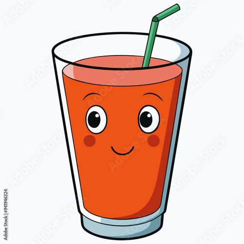 glass of tomato juice vector