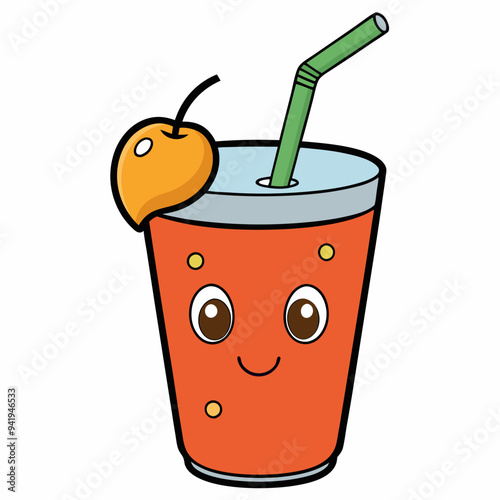 glass of tomato juice vector