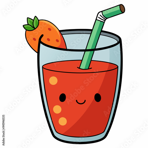 glass of tomato juice vector
