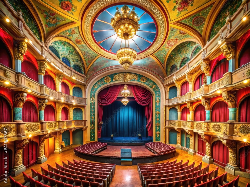 Obraz premium Theatrical Psyche: Dramatic, expressive, theatrical, rich colors, bold shapes