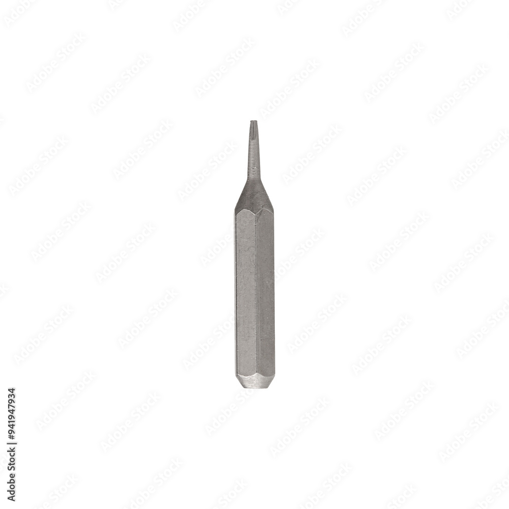 Iron bit for screwdriver and drill on Isolated on a white background close-up Iron bit for screwdriver and drill on Isolated on a white background close-up