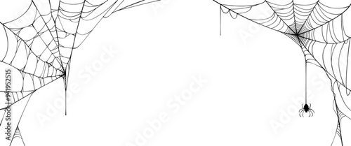 spider web frame, illustration of an cob web background, Spider web line art vector