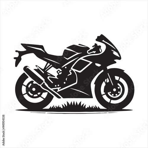 Motor Cycle Vector Art Illustration