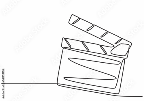 Minimalist Line Drawing of a Clapboard - Film Production Concept for Directors.