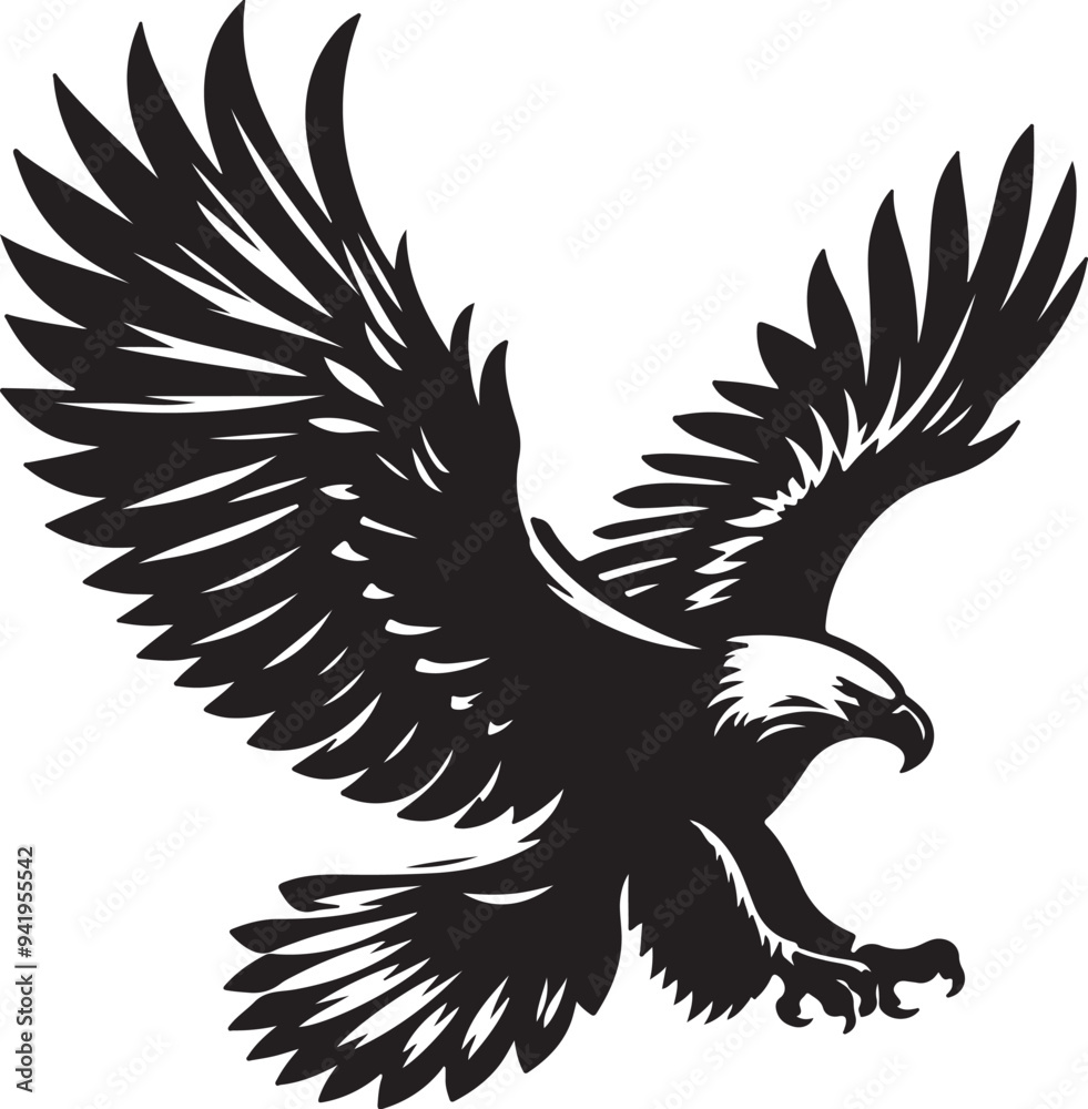 eagle silhouette vector style with white background eagle silhouette vector style with white background