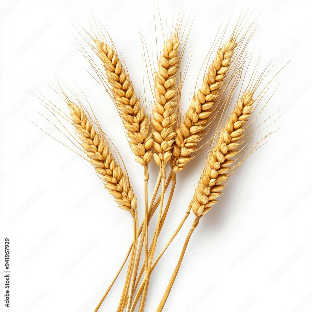 Wheat ears isolated on white background. Package design element with clipping path. Full depth of field Wheat ears isolated on white background. Package design element with clipping path. Full depth of field