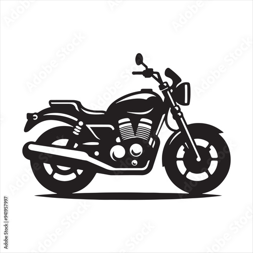 Motor Cycle Vector Art Illustration