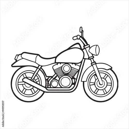 Motor Cycle Vector Art Illustration