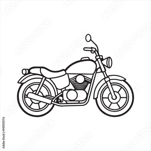 Motor Cycle Vector Art Illustration