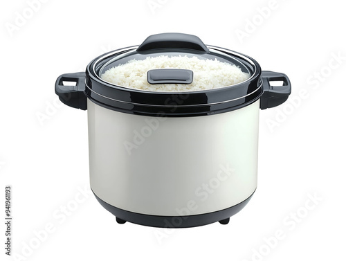 Electric rice cooker illustration isolated on transparent or white background photo