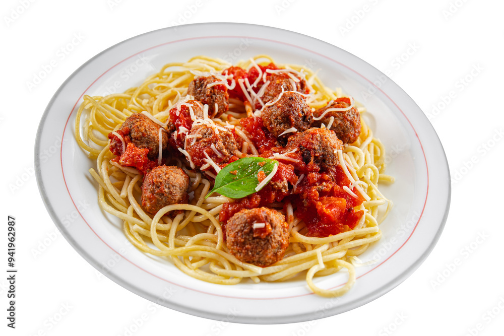 meatballs spaghetti tomato sauce gourmet meat fresh meal food snack on the table copy space foodbackground rustic top view meatballs spaghetti tomato sauce gourmet meat fresh meal food snack on the table copy space foodbackground rustic top view
