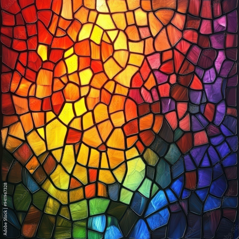 Warm Toned Abstract Stained Glass with Honeycomb Patterns
Warm Toned Abstract Stained Glass with Honeycomb Patterns