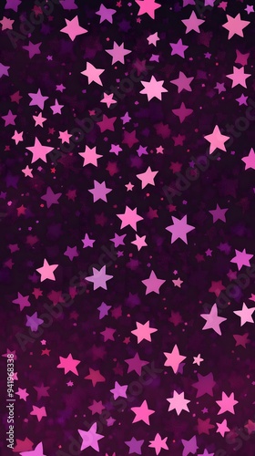 Purple Stars on Red Background, Abstract Image, Texture, Pattern, Wallpaper, Cover and Screen of Smartphone, Cell Phone, Computer, Laptop, 9:16 and 16:9 Format