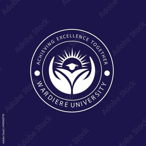 School emblem logo design vector illustration. Education logo.