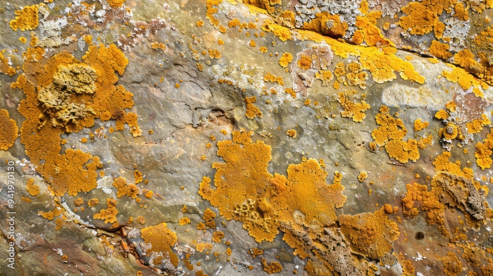 Close-Up of Lichen Growing on a Rock Close-Up of Lichen Growing on a Rock