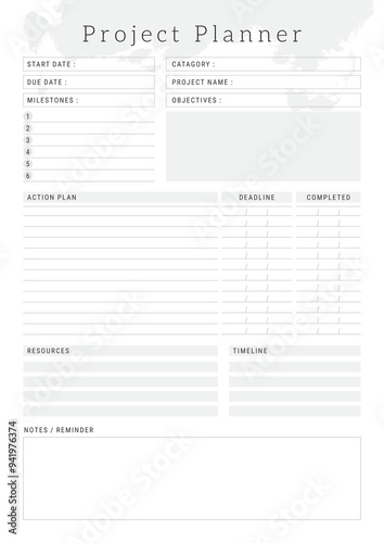 a4 size creative project planner template pages