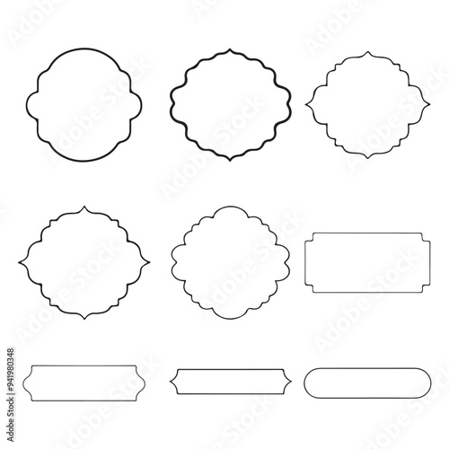 A collection of different frames with a white background