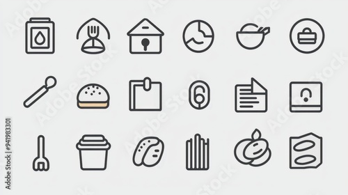Modern Minimalist Line Icon Set - Universal Symbols for Design Projects