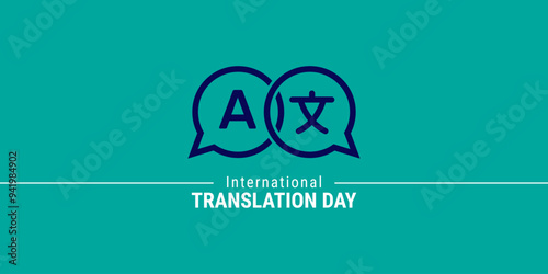International Translation Day September 30, Creative unique graphic design social media post cover web Template for background, banner, card, poster, illustration