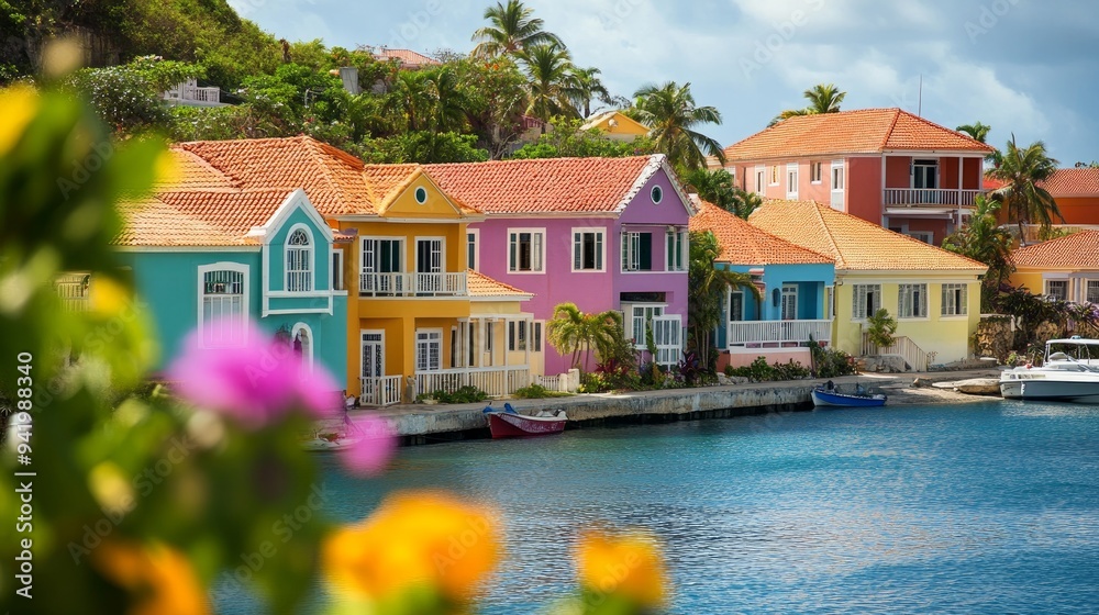 Vibrantly colored residences on a unique Caribbean island Vibrantly colored residences on a unique Caribbean island