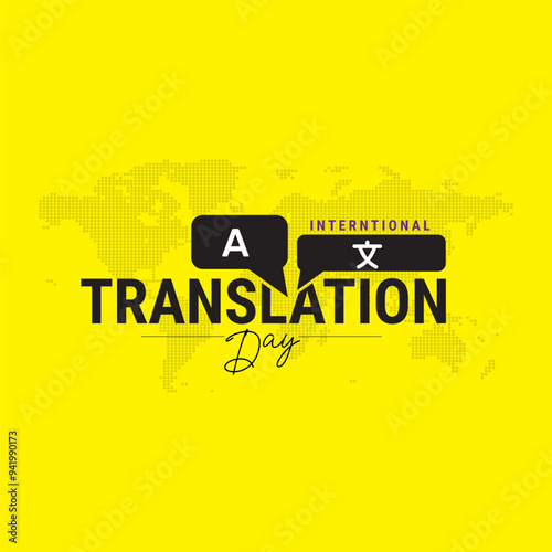 International Translation Day September 30, Creative unique graphic design social media post cover web Template for background, banner, card, poster, illustration