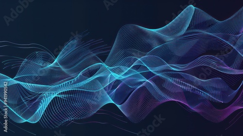 Abstract Blue and Purple Waves