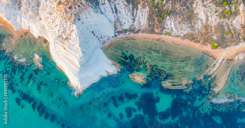 Cuadro en lienzo Stair of the turks, White Scala dei turchi in Agrigento, Sicily