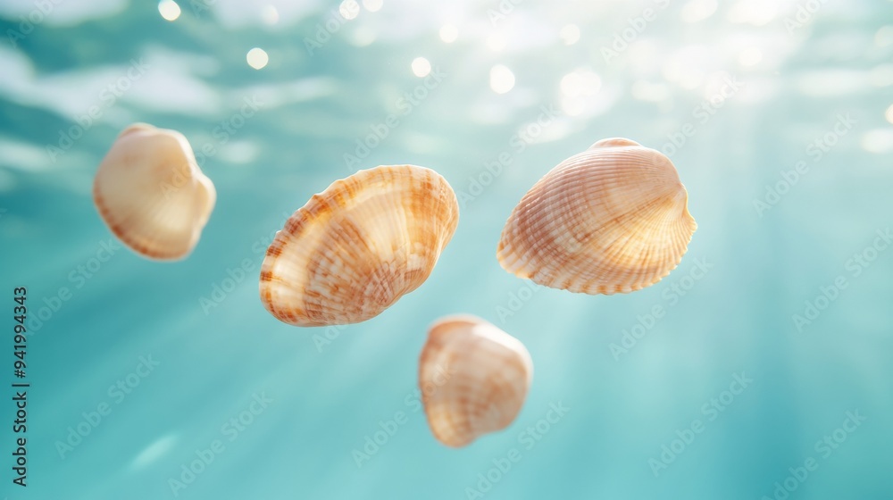 Calm Pastel Seashells Floating in Air Modern Dynamic Product Catalog Design with a Contemporary, Playful Aesthetic Calm Pastel Seashells Floating in Air Modern Dynamic Product Catalog Design with a Contemporary, Playful Aesthetic
