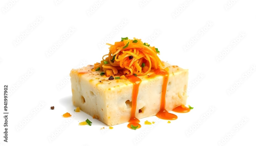 Southeast Asian Stinky Tofu isolated on a white background Southeast Asian Stinky Tofu isolated on a white background