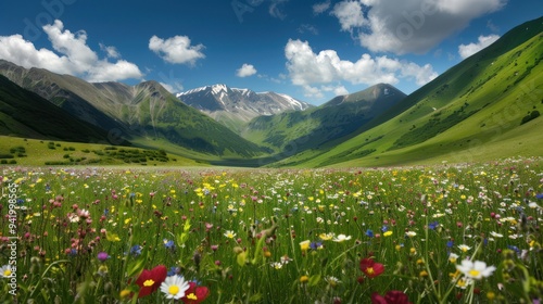 Mountain Meadow with Wildflowers