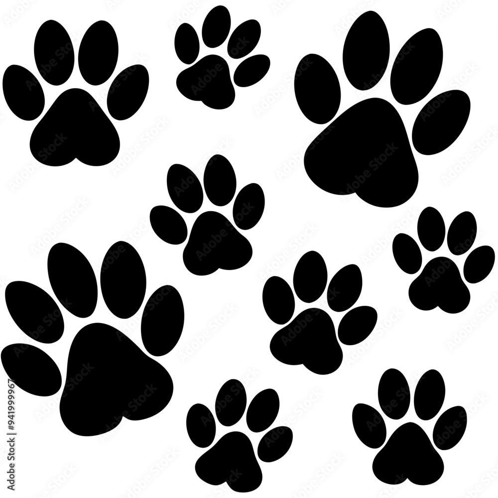Various Animal Paw Print Vector Designs Various Animal Paw Print Vector Designs