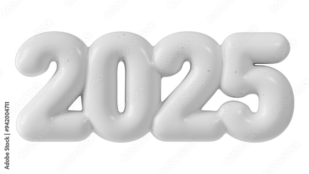 New Year holidays event background, white 2025 numbers, 3d render New Year holidays event background, white 2025 numbers, 3d render