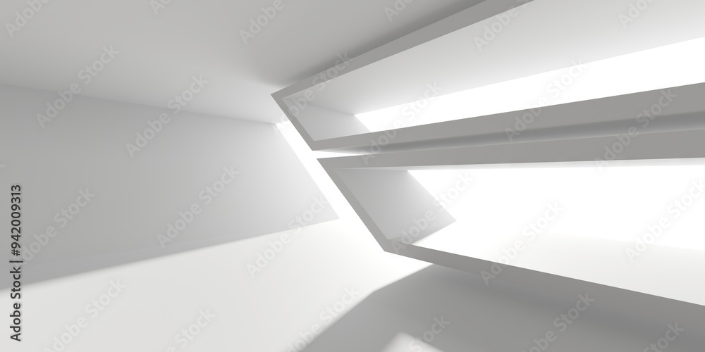 White futuristic empty room interior space. Architecture design White futuristic empty room interior space. Architecture design