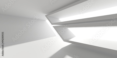 Wallpaper Mural White futuristic empty room interior space. Architecture design Torontodigital.ca