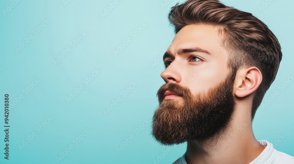 Obraz premium A brutal man on the bright background