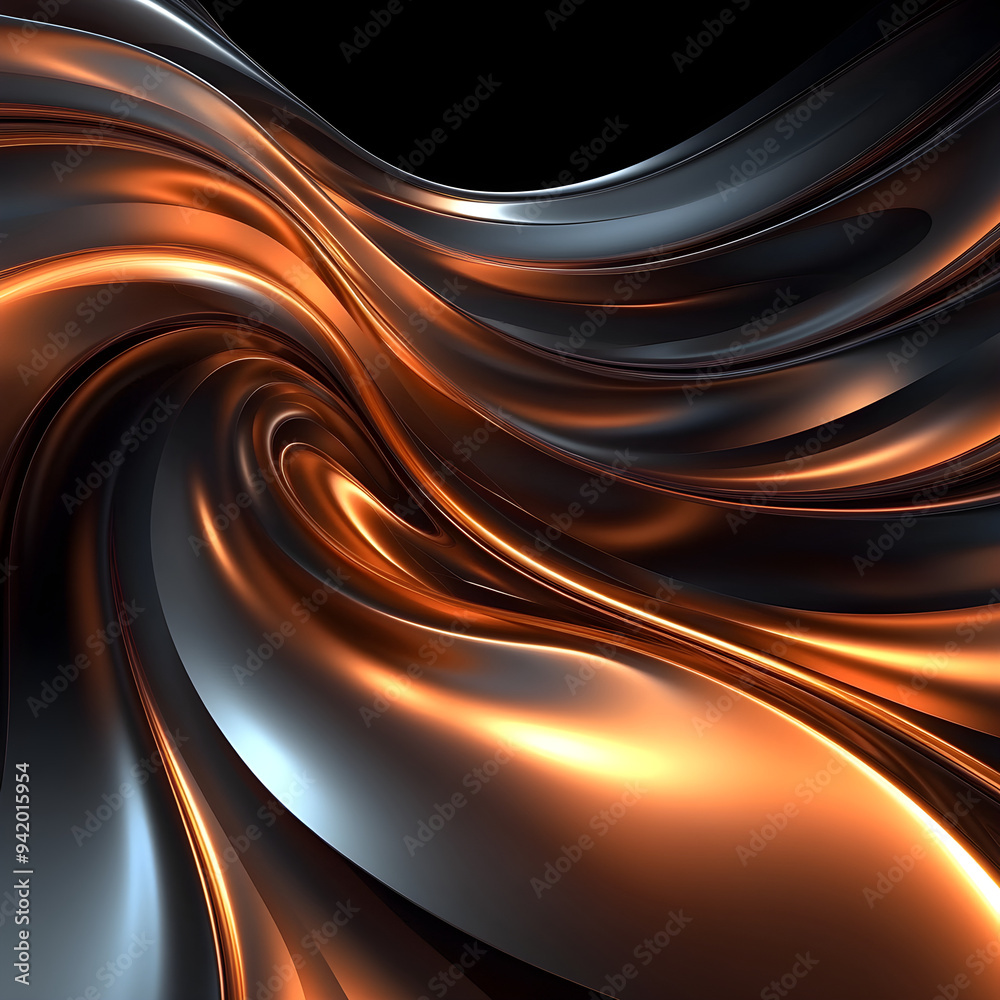 An abstract wave in 3D exuding luxury and grace image An abstract wave in 3D exuding luxury and grace image