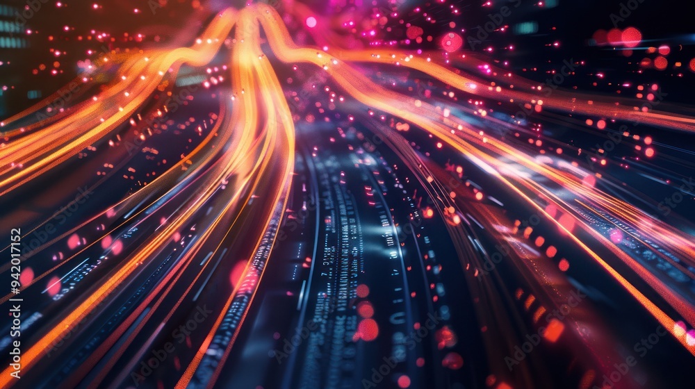 Obraz premium Abstract Digital Data Flow