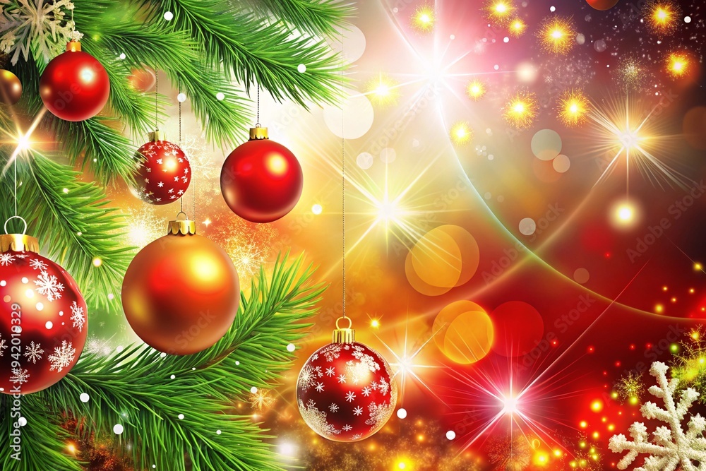 Bright abstract Christmas background with a beautiful ornate Christmas tree and sparkling lights Bright abstract Christmas background with a beautiful ornate Christmas tree and sparkling lights