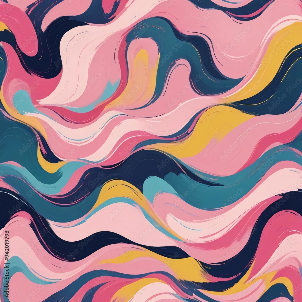painting wavy colorful abstract lines in pink cyan and purple painting wavy colorful abstract lines in pink cyan and purple