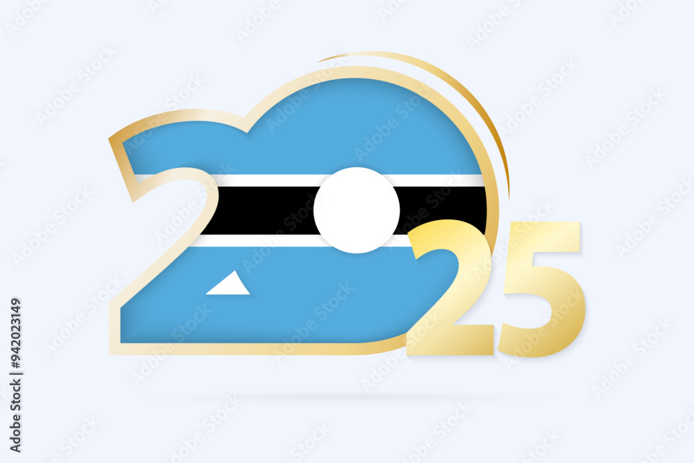 Year 2025 with Botswana Flag pattern. Year 2025 with Botswana Flag pattern.