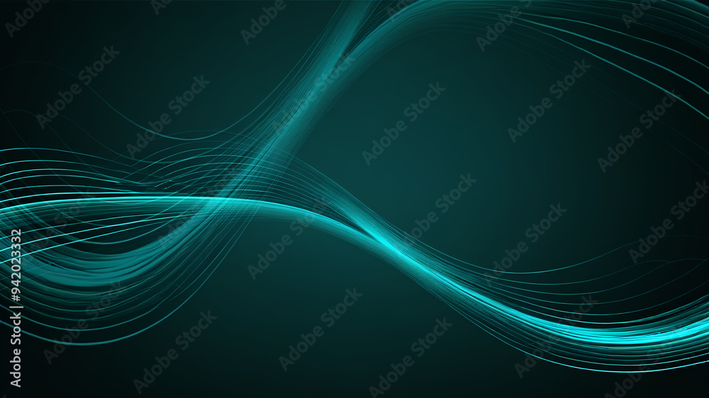 Teal Blue Neon Wave Background abstract background backdrop copy space for text