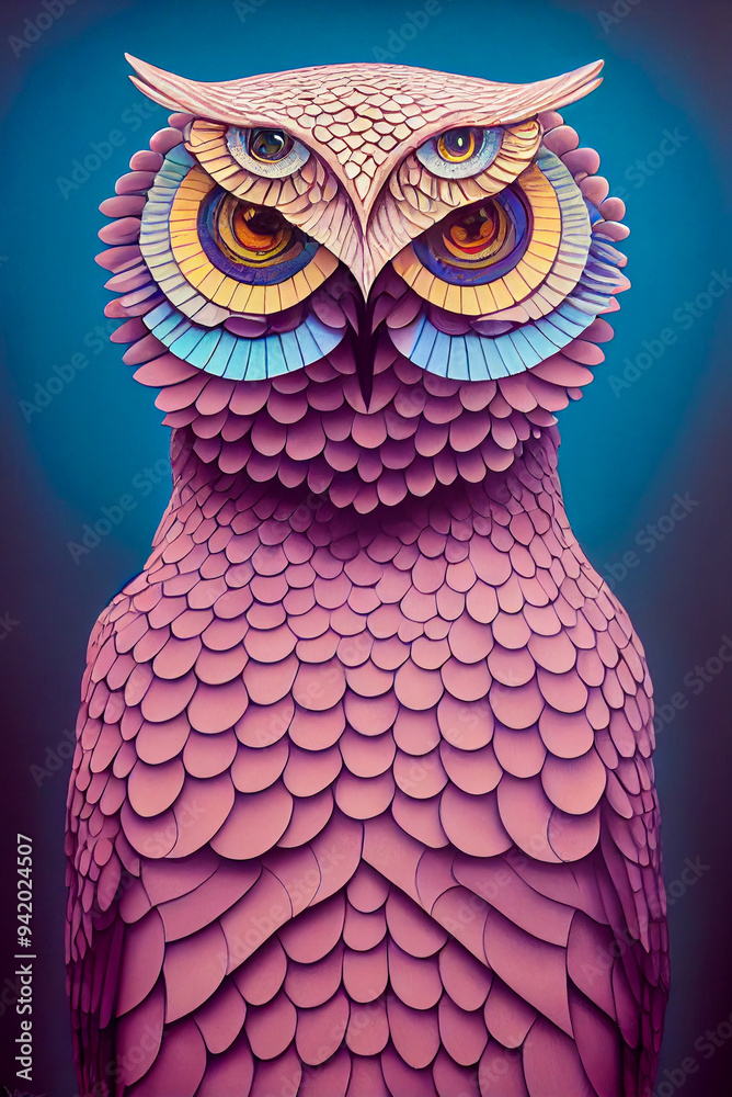 Psychedelic portrait of an owl Psychedelic portrait of an owl