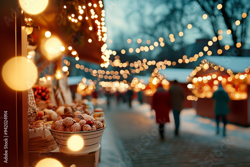 A cozy Christmas market wit...