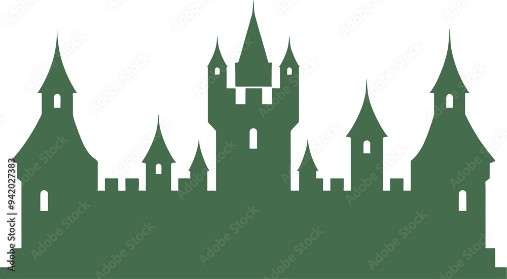 Obraz premium set of castle silhouette isolated on white background