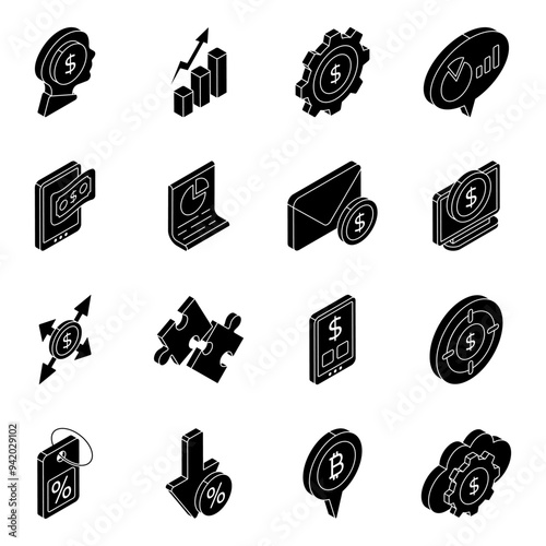 Pack of Finance and Startup Solid  Icon 

