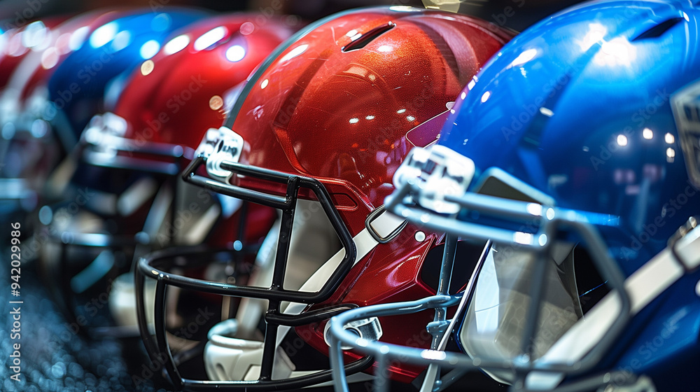 Fototapeta premium blank American football helmets, helm background or wallpaper