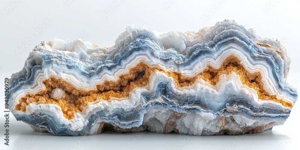 Fototapeta premium lace agate on white background