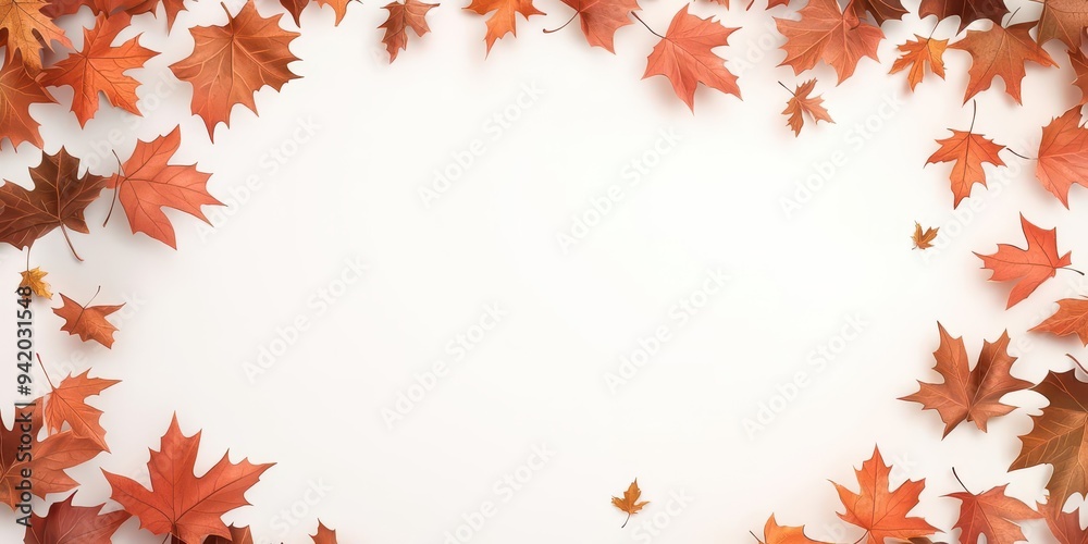 Red and brown leaves scattered on the ground, with earthy autumn tones and a blank space perfect for text, featuring an illustration. Red and brown leaves scattered on the ground, with earthy autumn tones and a blank space perfect for text, featuring an illustration.